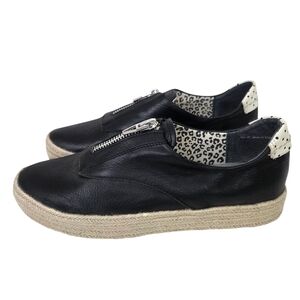 Dolce Vita Leather Espadrille Sneakers Zipper NEW Womens 10 Black